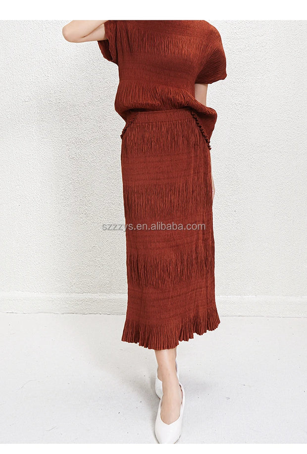 Women's Skirts 2025 Latest Designs Long Skirts for Women Casual Pleated Design High Quality Skirts for Ladies