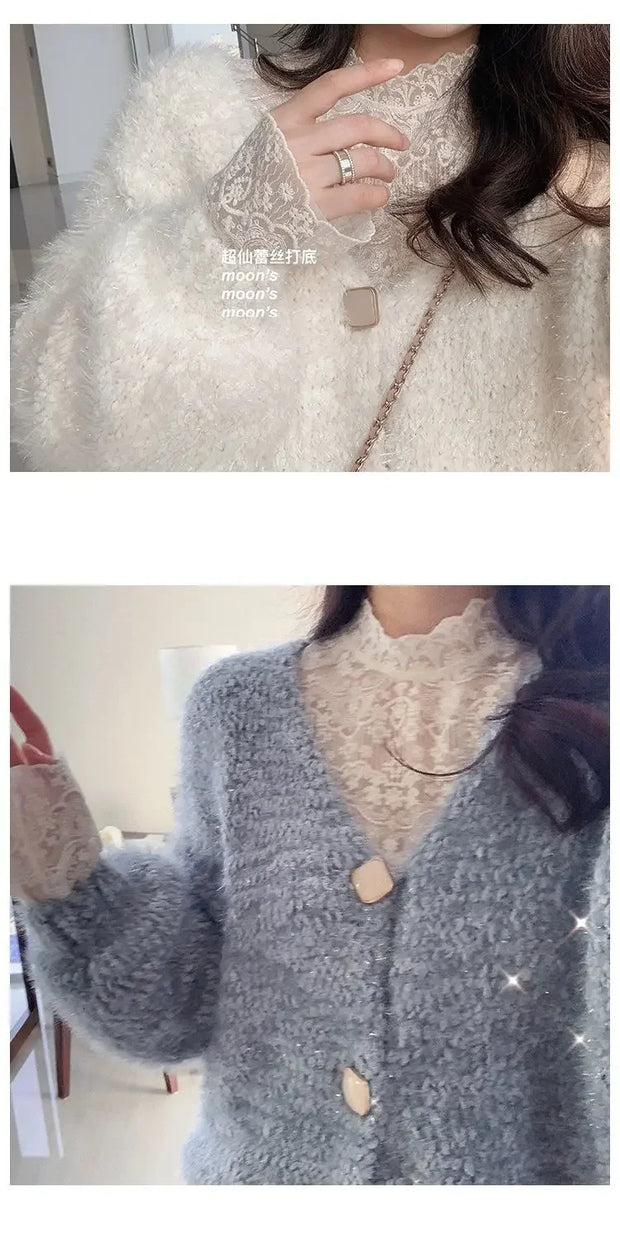 Blouse Women Women's Lace Shirt