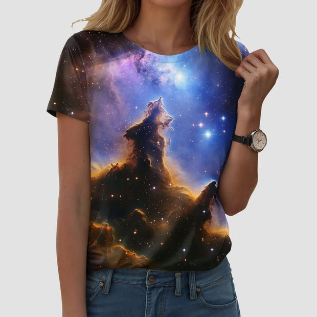 Galaxy Print Casual T-Shirt