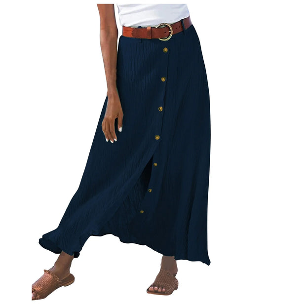 Casual Chic Button-Down Midi Skirt