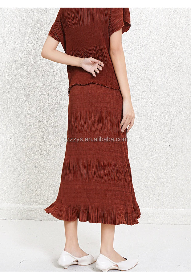 Women's Skirts 2025 Latest Designs Long Skirts for Women Casual Pleated Design High Quality Skirts for Ladies