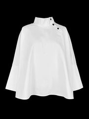 Oversized White Button-up Blouse Top
