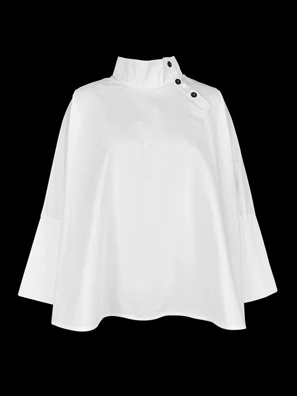 Oversized White Button-up Blouse Top