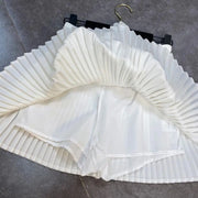 Pleated High-Waist Mini Skirt