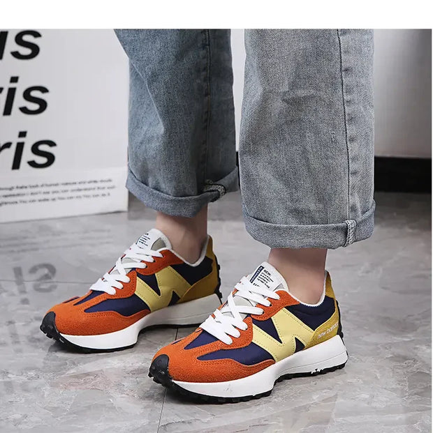 Trendy Luxe Running Sneakers - Neutral Tones