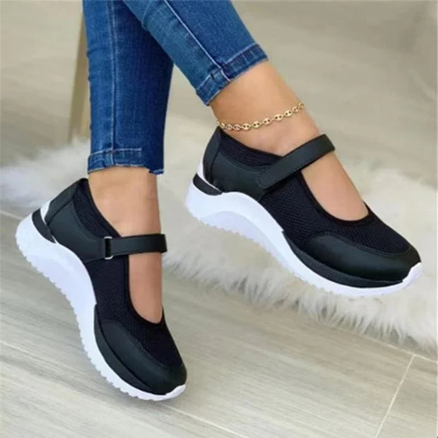 Thick Sole Mary Jane Sneakers - Sporty Chic