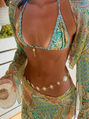 Bikini Swimsuit with Skirt Print Swimwear Women