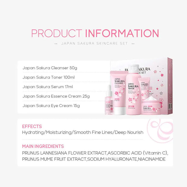Sakura Skincare Essentials Set - Travel or Gift Pack