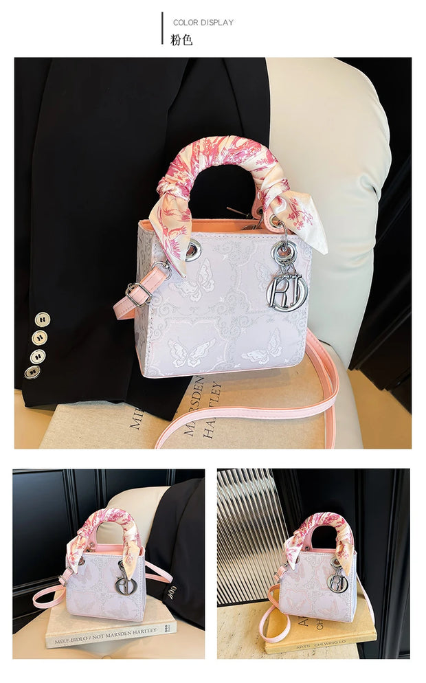 Butterfly Charm Scarf Handle Purse