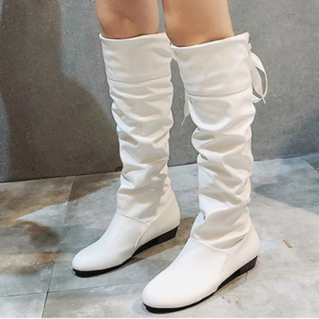 Women  Knee High Boots Red Black White Tall Boots