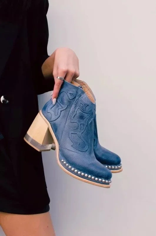 Western-Inspired Leather Ankle Boots