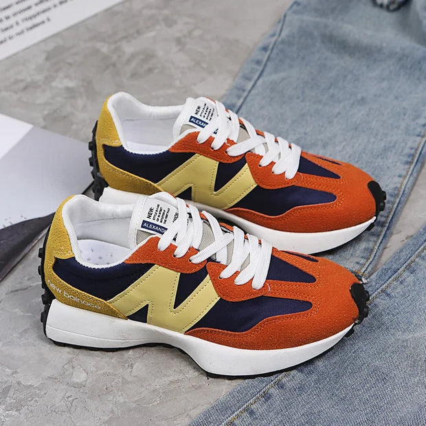 Trendy Luxe Running Sneakers - Neutral Tones
