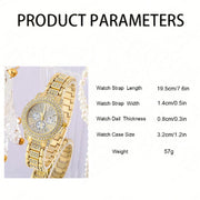 Luxury Gold Watch & Jewelry Set - 4 Piece Collection