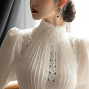 Elegant Lace Patchwork Blouse Top