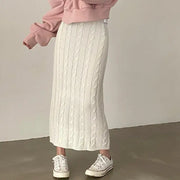 Solid Knitted Skirts For Womenew