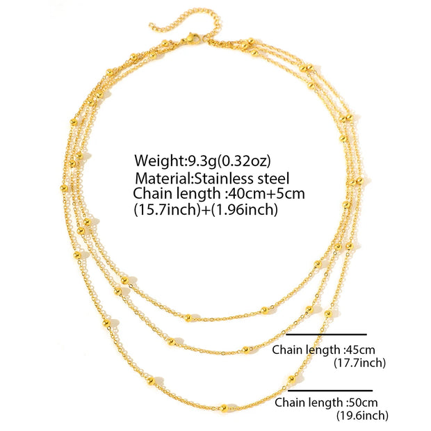 Layered Stainless Steel Necklace - Modern Chic Jewelry