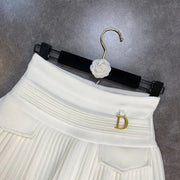 Pleated High-Waist Mini Skirt