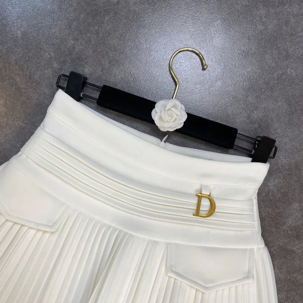 Pleated High-Waist Mini Skirt