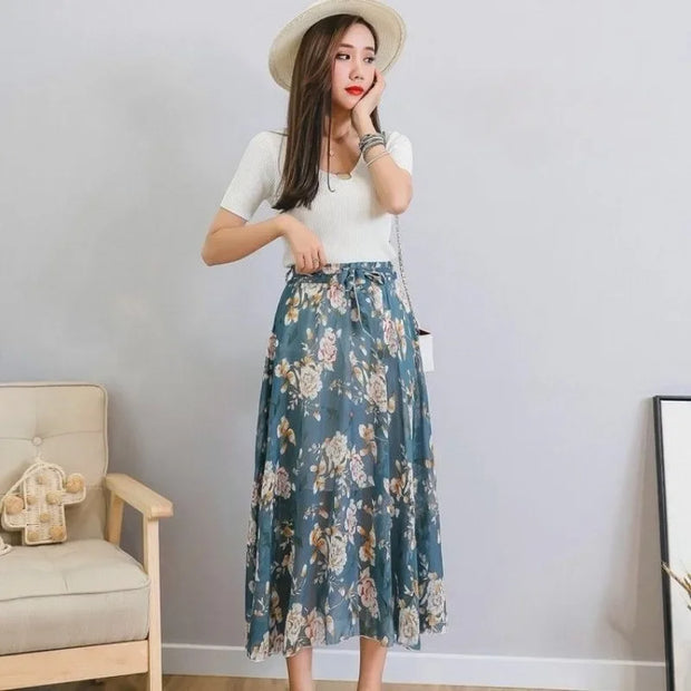 Skirts for Women Summer 2024 A Line High Waist Woman Skirt Casual Trend Modest Vintage Cheap Quality Korean Fashion Style Y2k V