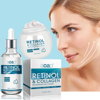 Retinol Cream + Hydrating Serum Collagen Skincare Set