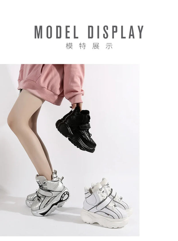 Chunky Platform Sneakers with Hidden Heel Lift