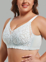 Underwear for women in summer, big chest, small gathering, anti sagging, no steel ring, fat, mm ultra-thin plus size text bra