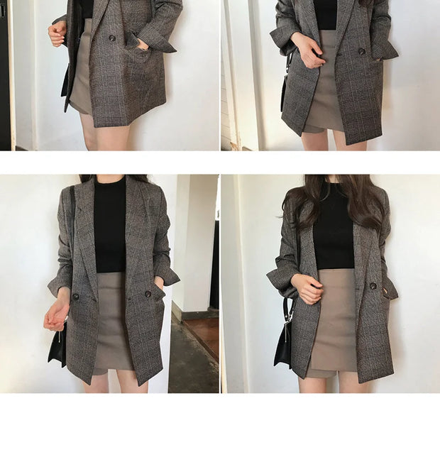 Timeless Checkered Winter Blazer