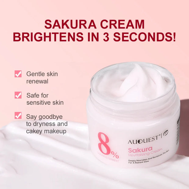 Anti-Wrinkle & Revitalizing Skincare Set - Serum + Sakura Cream