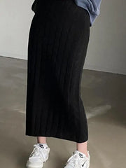 Solid Knitted Skirts For Womenew