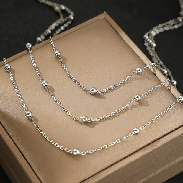 Layered Stainless Steel Necklace - Modern Chic Jewelry