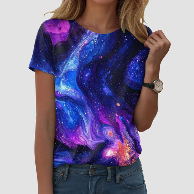 Galaxy Print Casual T-Shirt