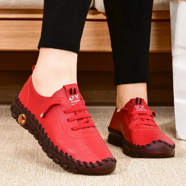 Comfort Leather Walking Sneakers - Everyday Wear