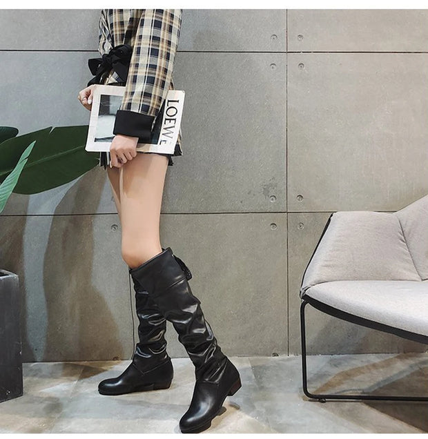 Women  Knee High Boots Red Black White Tall Boots