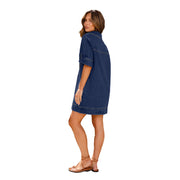 Fashion Denim Dress Casual V Neck Short Sleeve Loose Distressed Jean Dress 2024 Spring Summer Street Style Dresses Female