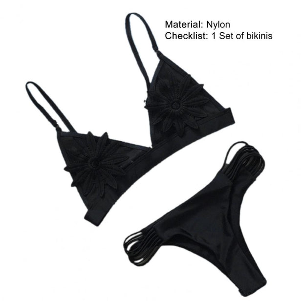 Floral Cutout Bikini - Breathable Summer Set