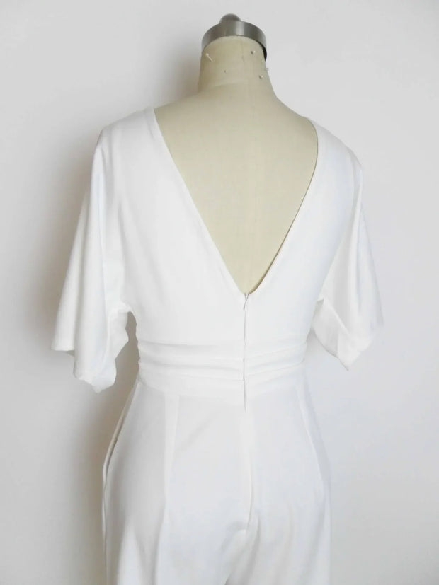 Elegant Wide-Leg V-Neck Jumpsuit