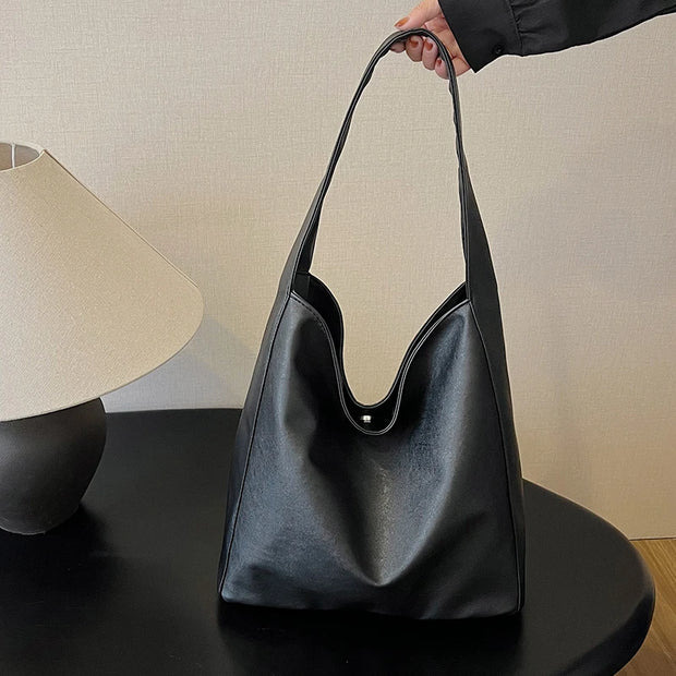 Classic Bucket Shoulder Bag - Large Capacity Everyday Tote