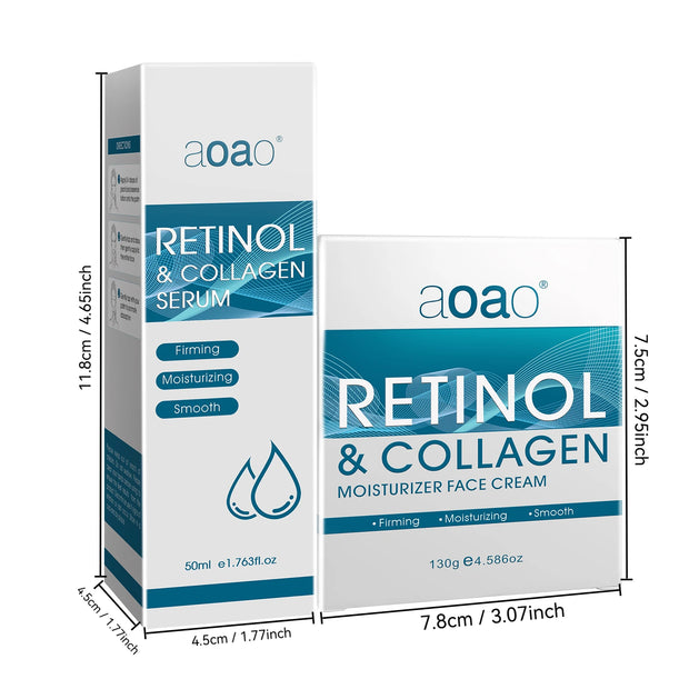 Retinol Cream + Hydrating Serum Collagen Skincare Set