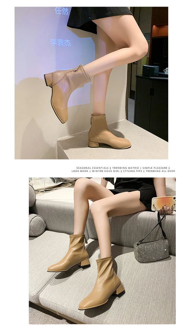 Modern Block Heel Boots - Autumn/Winter