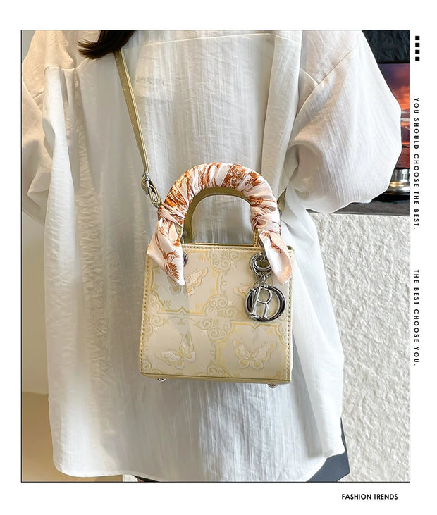 Butterfly Charm Scarf Handle Purse