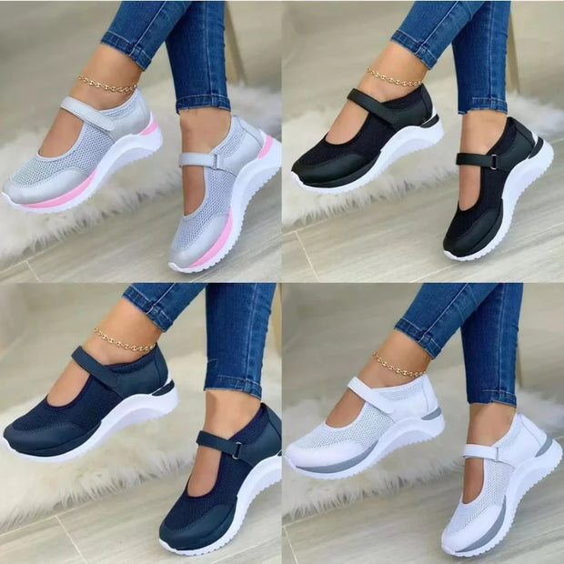 Thick Sole Mary Jane Sneakers - Sporty Chic