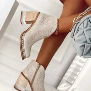 Western-Inspired Leather Ankle Boots