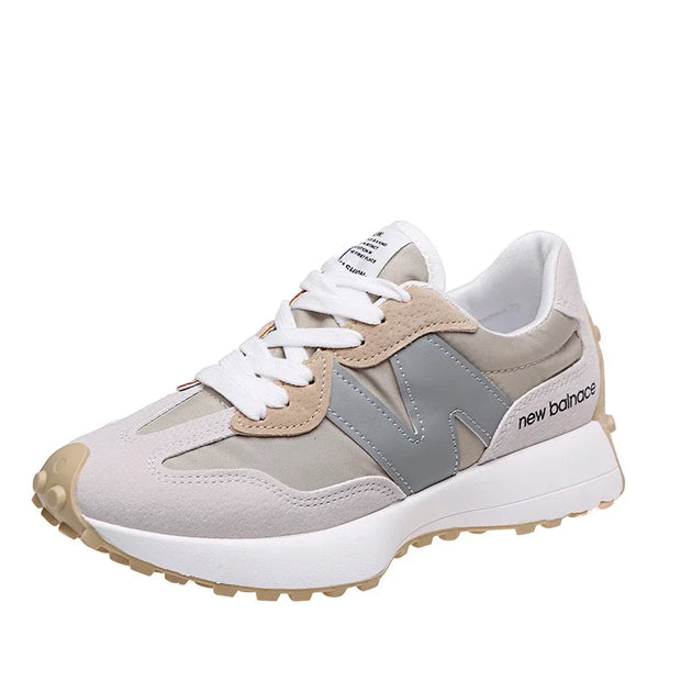 Trendy Luxe Running Sneakers - Neutral Tones