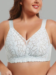 Underwear for women in summer, big chest, small gathering, anti sagging, no steel ring, fat, mm ultra-thin plus size text bra