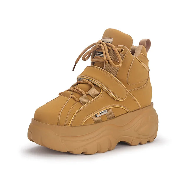 Chunky Platform Sneakers with Hidden Heel Lift