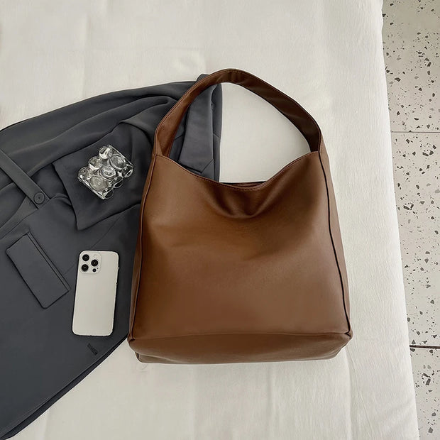 Classic Bucket Shoulder Bag - Large Capacity Everyday Tote