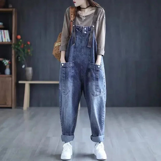 Casual Denim Overall Jumpsuit