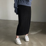 Solid Knitted Skirts For Womenew