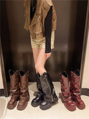 Retro High Western Boots - Bold Streetwear Look