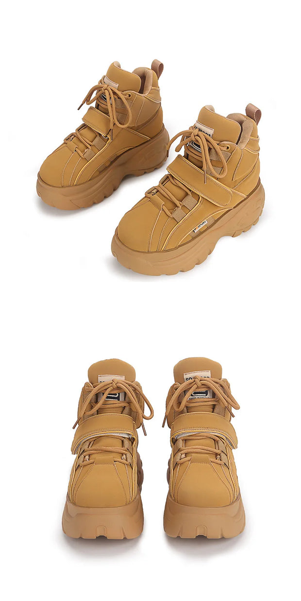 Chunky Platform Sneakers with Hidden Heel Lift